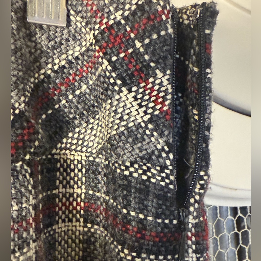 Eddie Bauer Preppy Academia A-Line Tartan Plaid Wool Blend Fringed Hem Skrit - Picture 2 of 6